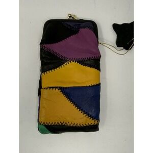 Vintage Boho Leather Coin Purse Patchwork Cigarette Pouch Bag Patchwork